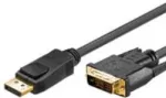 Goobay DisplayPort/DVI-D adapterio kabelis 1.2, paauksuotas, 5 m, 5 m, DisplayPort, DVI-D, ki&scaron;tukas, lizdas, tiesus