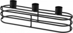 KOOPMAN Home Styling Collection Žvakidė Metalinė Juoda 3 Žvakėms 29,5x8,5x9,5 cm
