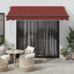 Automatinė i&scaron;traukiama markizė su LED, bordo spalvos, 350x250cm