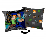 Poduszka dekoracyjna 40x40 Minecraft tryb przetrwania grafito kolorowa dvipusė JF 02