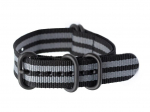 Pacific N01 NATO watch strap - juodas/pilka - 20mm
