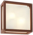 Pavir&scaron;inis lauko &scaron;viestuvas BRICK GLASS, E27, rūdžių sp., IP54, 9893