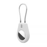 Hurtel Apple AirTag dėklas su Steel Cable - baltos spalvos