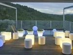 1W LED įkraunamas pastatomas lauko &scaron;viestuvas CUBY 53 SOLAR, baltas, 3000/6500K/RGB, IP65, su USB jungtimi, dimeriuojamas