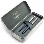 Parker Jotter Royal Mėlyna CT plunksnakočio ir ra&scaron;iklio rinkinys metalinėje dėžutėje