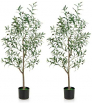 Promotions Dirbtinė alyvmedžio &scaron;aka, 130 cm, Žalvarinė balta