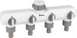 Bradas 4 KRYPTŲ KOLEKTORIUS SU 1"-3/4" JUNGIAMOSIOS ANGOS VOŽTUVAIS / BALTA LINIJA