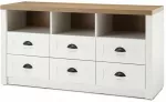 TV staliukas TV stovas Imv Provence, 130 cm, baltoji pu&scaron;is/ąžuolas