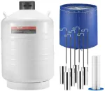 Skysto azoto talpa 30L, aliuminio lydinio LN2 konteineris, 6 kanistrai, kriogeninis Diuaro indas mėginių laikymui, biologinių mėginių saugojimas, &scaron;aldymo indas