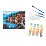 Winder Home Tapyba pagal skaičius &ndash; paveikslas, dažai, teptukai, rinkinys &bdquo;Miestas prie vandens&ldquo;, 40&times;50 cm