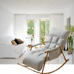 Sūpuoklės kėdė su auksiniu metaliniu pagrindu - balta