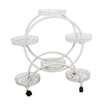 Besk Gėlių vazonų laikiklis metalinis, 6 asmenų, 82x29x94cm, baltas