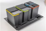 Containers for sorting AxiSpace, drawer width 800 mm, depth 450/500 mm, 2X15L, 2X7L