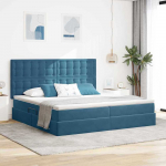Lova su daiktų laikymo vieta ir LED Tamsiai mėlyna 200 x 200 cm