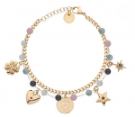 Liu Jo Double auksinis-plated bracelet with pendants Icones LJ3182