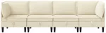 Sofa Svetainės baldų komplektas 4 vnt. Kreminė Audinys
