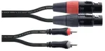 Cordial 14853, 2 x XLR (3 kontaktų), moteri&scaron;kas, 2 x RCA, vyri&scaron;kas, 3 m, juodas