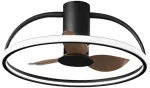 40W LED lubinis &scaron;viestuvas HADLEY, juodas, CCT, su 11W ventiliatoriumi