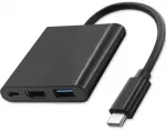 Qoltec 3-in-1 USB &scaron;akotuvas | USB-C į USB 3.0, HDMI, USB-C | 100W