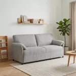 3-Vietis Sofa &Scaron;viesiai pilka 198 x 83 x 95 cm Aksomas
