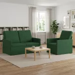 Sofa Sofos komplektas 2 vnt. Džiunglių žalia Kordūrinis audinys