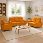 Sofa Sofos komplektas 3 vnt. Tamsiai geltona Audinys