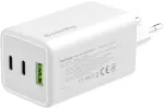 ColorWay Charger: 2x USB-C, 1x USB-A / GaN / PD / PPS / 100W / Baltas