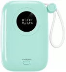 Powerton ENERGY PASTEL EDITION Powerbank 10000mAh, 2x USB-C, 22.5W, zintegrowane kable, miętowa