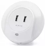 Aigostar Lampka do gniazdka nocna LED su czujnikiem zmiechrzu 0,4W su USB kroviklis
