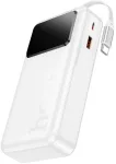 Ne&scaron;iojamas akumuliatorius 20000 mAh QC PD 22,5 W 2 A su įmontuotu teleskopiniu USB C kabeliu Hoco Q41 baltas