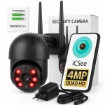 Lauko wifi ip smart pasukama kamera 4mp hd monitoringas 4x priartinimas aptikimas