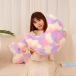 Xshelley 45 cm vaivoryk&scaron;tės spalvos mėnulio pliu&scaron;inė pagalvėlė, mink&scaron;tas kim&scaron;tinis pliu&scaron;inis žaislinis pagalvėlė, mėnulio formos miegamojo namų dekoratyvinė spalvinga pagalvėlė mergaitėms dovana