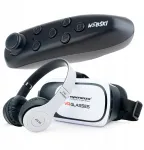 Esperanza 360 Vr 3d akiniai su ausinėmis + valdiklis / nuotolinio valdymo pultas telefonui iki 6,5 colio