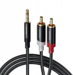 Oem Toocki 3.5mm į 2 rca audio aux kabelis 5m juodas moy