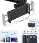 Linkstyle plan&scaron;etinio kompiuterio laikiklis automobilio galvos atlo&scaron;ui, universalus 360&deg; pasukamas telefono laikiklis galvos atlo&scaron;ui, skirtas 4&ndash;10,6 colių įrenginiams