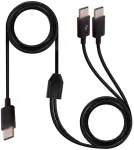 Huhanggod daugiafunkcis Usb C skirstytuvas, 3 viename Type C įkrovimo laidas, Usb C į 3 Usb C prievadus, Type C ki&scaron;tukas į 3 ki&scaron;tukus duomenų įkrovimo laidas mobiliesiems telefonams/android 1.5 m (2 Typec)