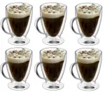 Terminiai puodeliai 300 ml, 6 vnt. su rankenėle kavai, arbatai