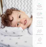Baby Comfort 3 dalių kelioninės lovelės patalynės komplektas: antklodės užvalkalas, pagalvės užvalkalas ir paklodė su guma, skirtas 95 x 65 cm (rožinės &scaron;irdelės)
