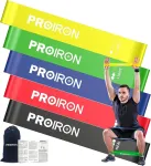 Proiron treniruočių gumų rinkinys su 5 stiprumo pasiprie&scaron;inimo juostomis, skirtas raumenų auginimui, pilates, jogai, gimnastikai ir crossfit