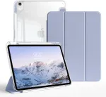 Zktuyu dėklas, skirtas Ipad Air 11 colių 7/6 (2025 M3/2024 M2)/10.9 colių 5/4 (2022/2020) su ra&scaron;iklio laikikliu, trifold stovas, skaidrus galinis dangtelis, plonas stovas, plan&scaron;etinio kompiuterio apsauginis dėklas (mėlynai pilkas)