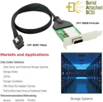 Nfhk vidinis mini Sas prailginimo kabelis Sff-8087 ki&scaron;tukas į i&scaron;orinį Sff-8088 lizdą Pcba su žemo profilio laikikliu