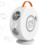 Vaiki&scaron;kas burbulų pūtiklis, įkraunamas burbulų pūtiklis su led lemputėmis, automatinis besisukantis 90&deg;/360&deg; ne&scaron;iojamas burbulų pūtiklis su 500 ml talpa, skirtas laukui ir vakarėliams (baltas)