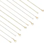 Unicraftale 12 vnt. vakuuminio padengimo nerūdijančio plieno aukso spalvos grandinėlių rinkiniai, metalinės grandys, įskaitant 8 vnt. 50/60,5 cm kabelines grandinėles ir 4 vnt. 45 cm gyvatės grandinėlės su omaro tipo užsegimais vėriniams