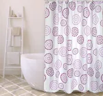 Msv Cotexsa by Premium Schimmel tekstilinė du&scaron;o užuolaida, skalbiama, 100% atspari vandeniui, su 12 poliesterio du&scaron;o užuolaidų žiedais, "dots" violetinė/violetinė, 180 x 200 cm - pagaminta Ispanijoje, violetinė
