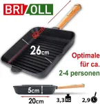 Alko keptuvė-grilis i&scaron; ketaus su nuimama rankena 26 x 26 cm, tinkama indukcijai