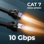 Deleycon Cat7 tinklo kabelis 10m, plok&scaron;čias, 10 Gbit/s, Rj45 Ethernet