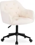Mebel Elite Sukamoji kėdė KONOR, kreminė ir juoda, boucl&eacute; audinys