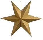 Popierinė kalėdinė žvaigždė, auksinė, 60 cm