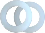 Fitschenringe kambario durims, 50 vnt. poveržlių durų vyriams 10,2 mm x 15 mm plastikinių montavimo žiedų pakuotė, 1 mm 25 vnt. ir 2 mm 25 vnt. montavimo žiedų be dilimo žymių standartinėms kambario durims