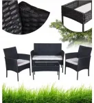 Technorattan lauko baldų komplektas terasai, 4 dalys. Foteliai, staliukas, sofa